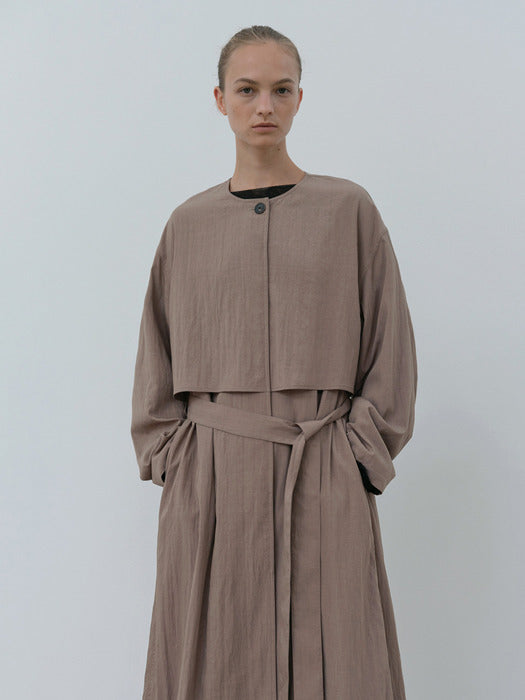 Moia layered trench coat (mocha beige)
