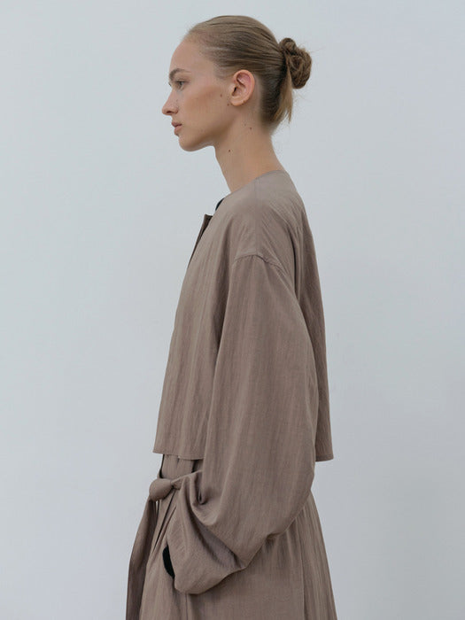 Moia layered trench coat (mocha beige)