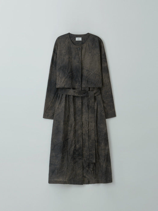 Moia layered trench coat (tiedye)