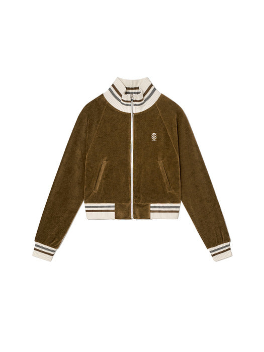 Kijun Velour Track Jacket Brown