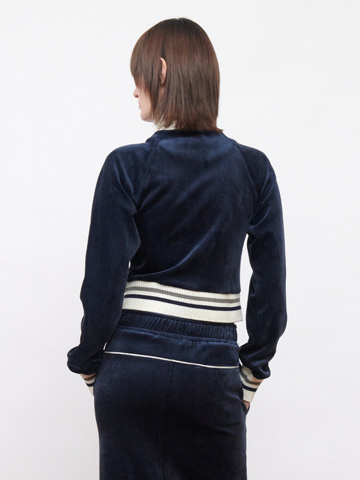 Kijun Velour Track Jacket Navy