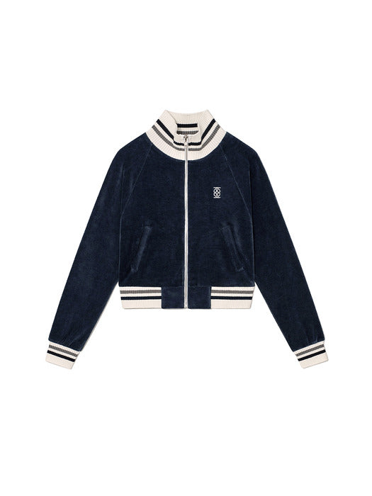 Kijun Velour Track Jacket Navy