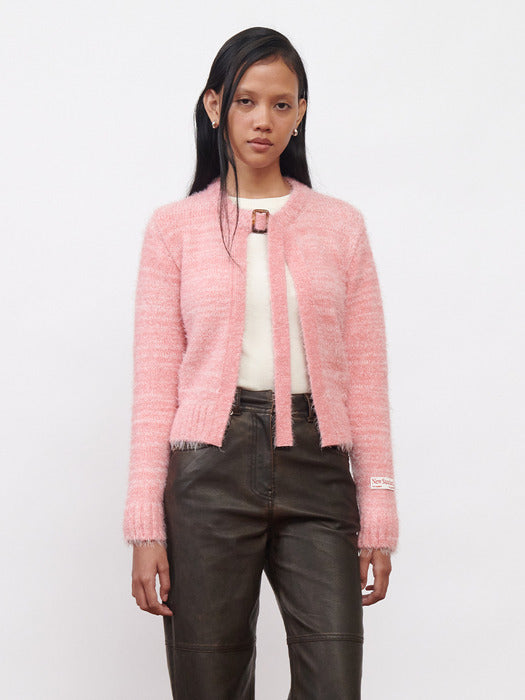 Kijun Belted Cardigan Pink