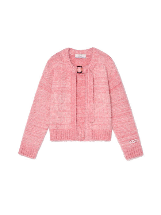 Kijun Belted Cardigan Pink