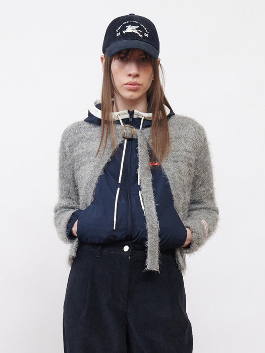 [KIJUN] Belted Cardigan Grey