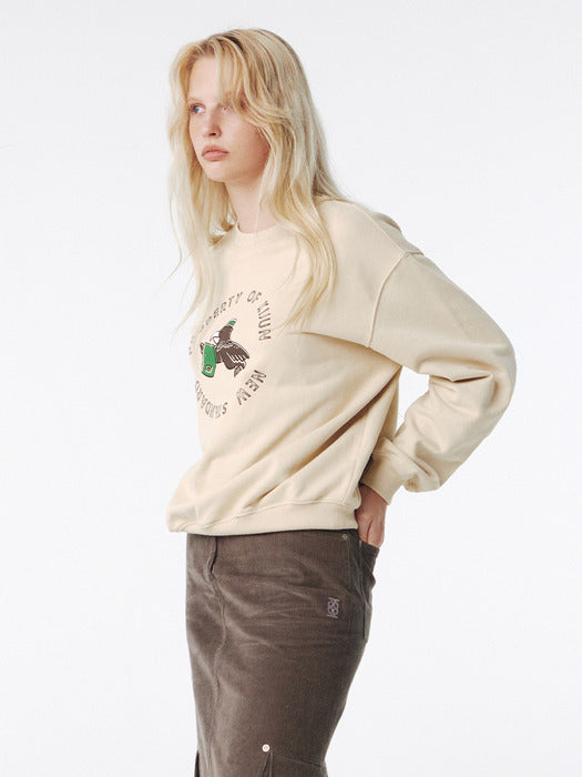 Kijun Eagle Sweatshirt Unisex Beige