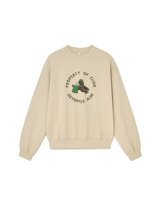 Kijun Eagle Sweatshirt Unisex Beige
