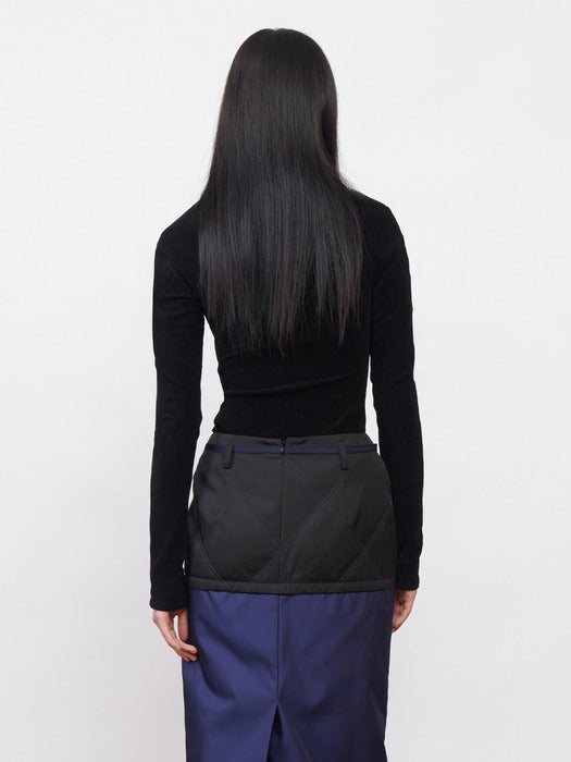 Kijun Corduroy Half Zip-Up Top Black
