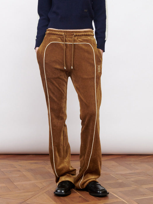 Kijun Velour Track Pants Brown