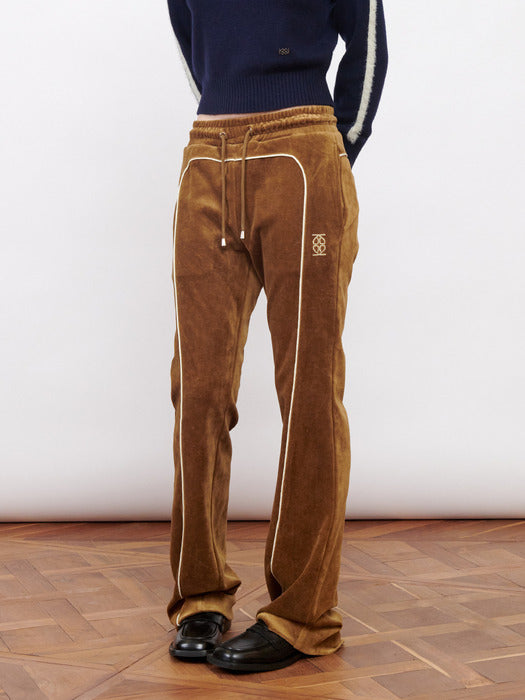 Kijun Velour Track Pants Brown