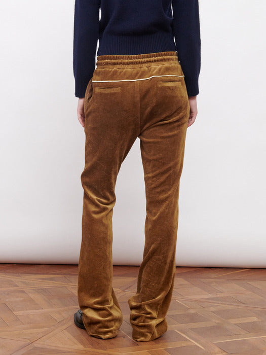 Kijun Velour Track Pants Brown
