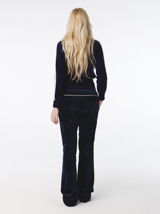 Kijun Velour Track Pants Navy