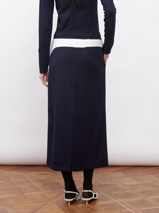 Kijun Football Jersey Long Skirt Navy Ivory