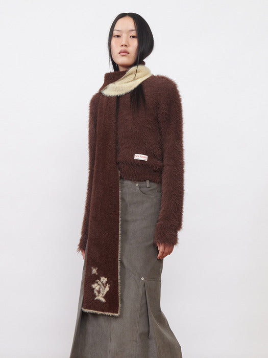 Kijun Fluffy Muffler Unisex Brown Butter
