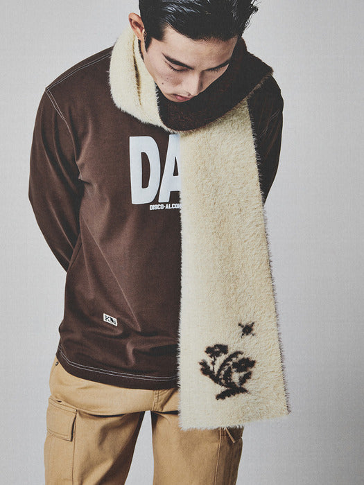 Kijun Fluffy Muffler Unisex Brown Butter