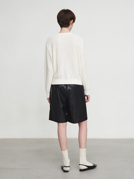 loeuvre Faux Leather Bermuda Pants SL4AL833-10 - View 2