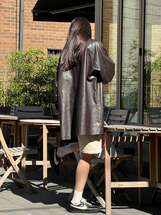 Mango Maniplease Lep Leather Coat