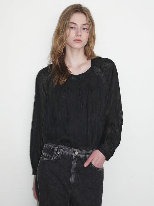 Loeuvre Round-neck Tucked Tie Blouse