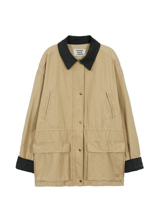VINTAGE WASHED WORK JACKET_beige