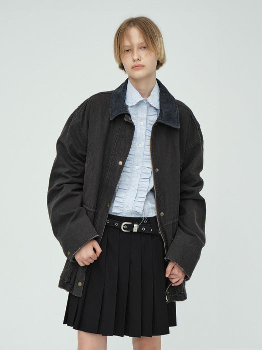 VINTAGE WASHED WORK JACKET_brown