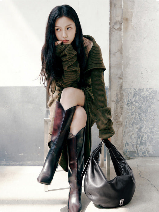 [Gominshi PICK] Halfmoon Baggy Hobo L (Halfmoon Baggy Hobo Large) _ 3 Colors