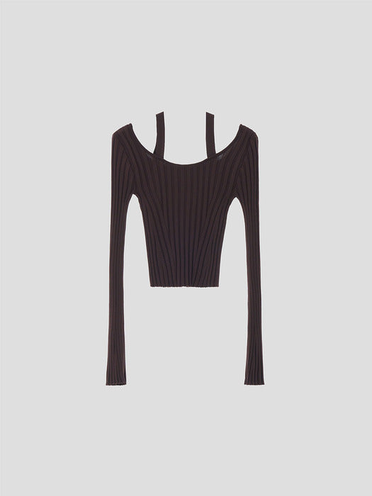 [recto] Scoop Neck Fitted Knit Top (2Colors)