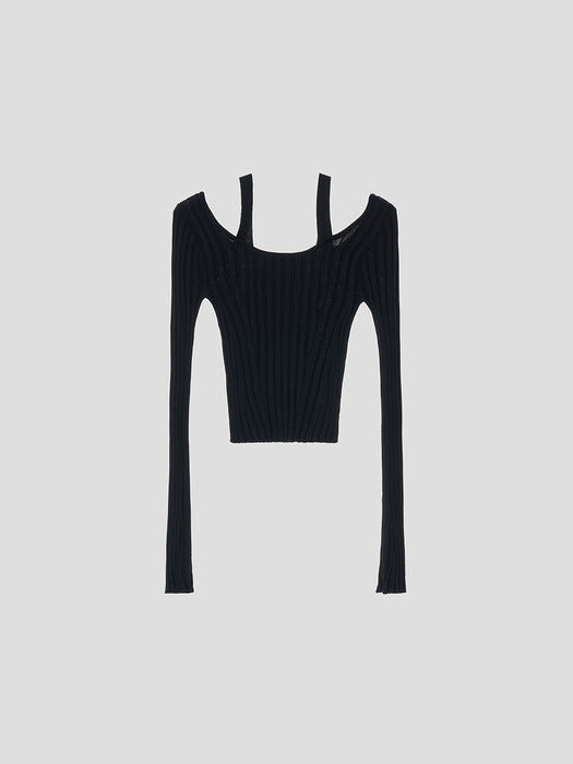 [recto] Scoop Neck Fitted Knit Top (2Colors)