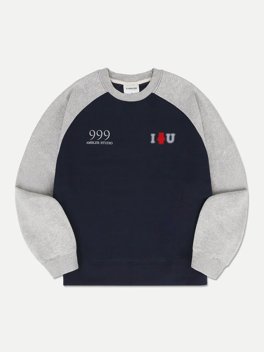 [ambler] I Bear U Sweatshirt AMM1214 (Navy)