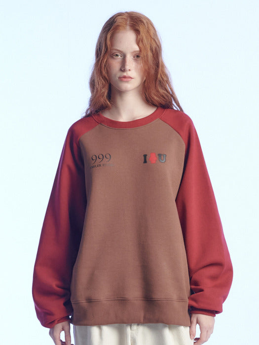 [ambler] I Bear U Sweatshirt AMM1214 (Brown)