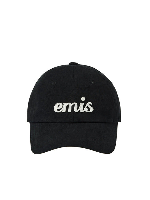 [emis] APPLIQUE BALL CAP-BLACK