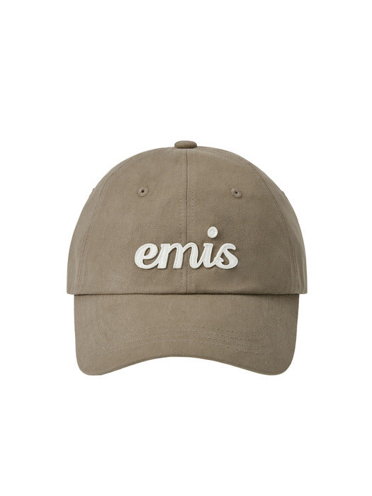 [emis] APPLIQUE BALL CAP-BEIGE
