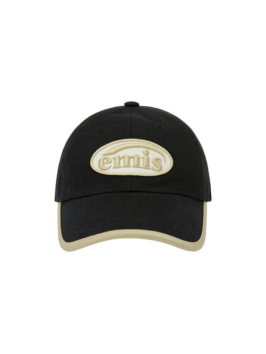 Emis Beige Trimming Ball Cap-Black