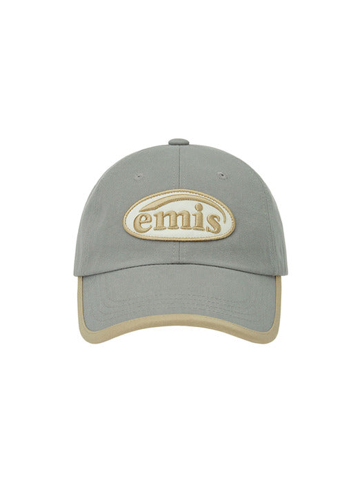 Emis Beige Trimming Ball Cap-Gray