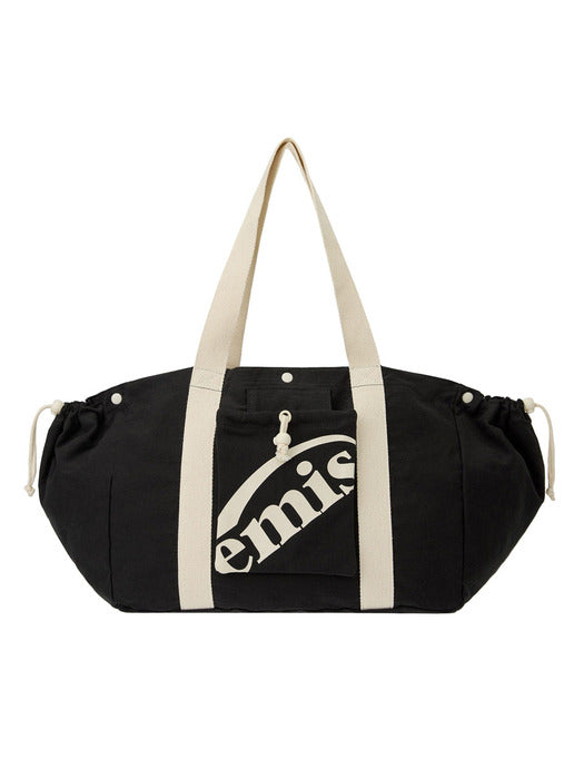 [emis] PACKABLE COTTON TOTE BAG-BLACK