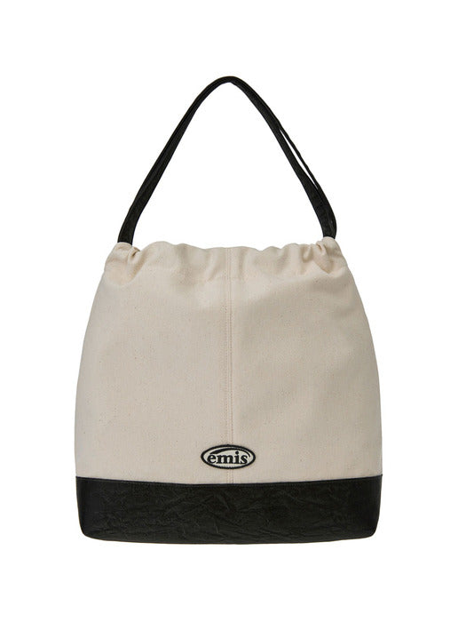 [emis] CANVAS SHOULDER BUCKET BAG-BLACK