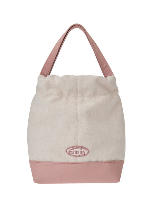 [emis] CANVAS TOTE BUCKET BAG-PINK