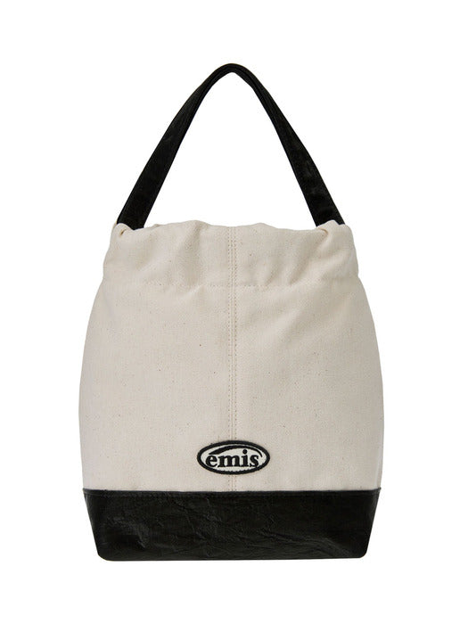 [emis] CANVAS TOTE BUCKET BAG-BLACK