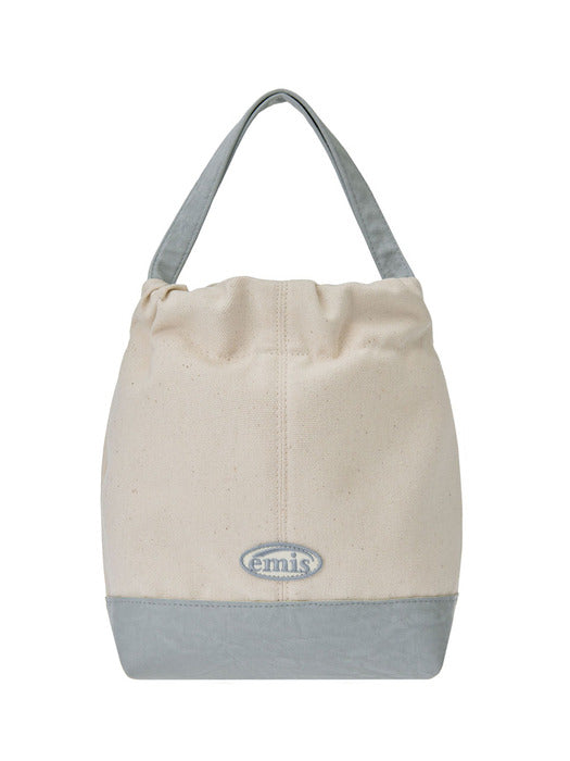 Emis Canvas Tote Bucket Bag-Blue