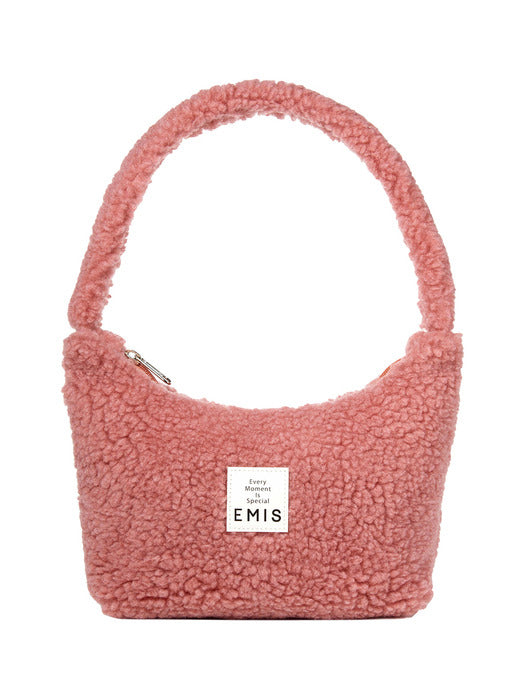 [emis] BOUCLE HOBO BAG-PINK