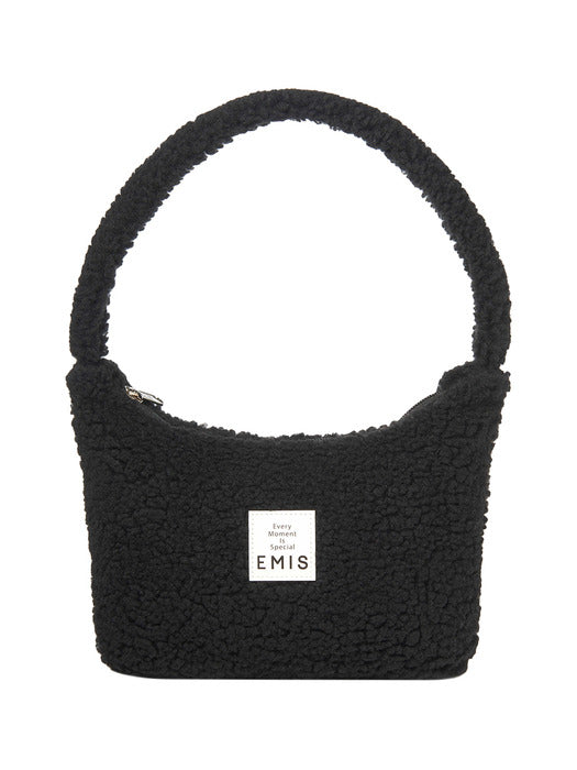 [emis] BOUCLE HOBO BAG-BLACK