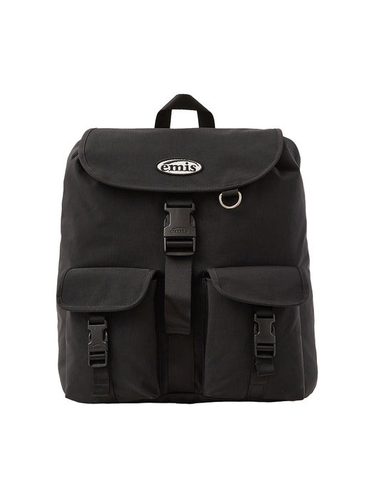 [emis] DOUBLE POCKET BACKPACK-BLACK