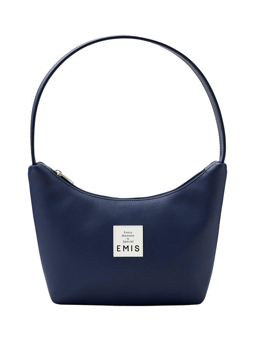 [emis] NEW LEATHER HOBO BAG-NAVY