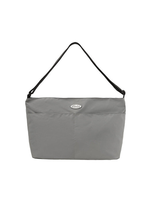 Emis Nylon Crossed Body Bag-Gray