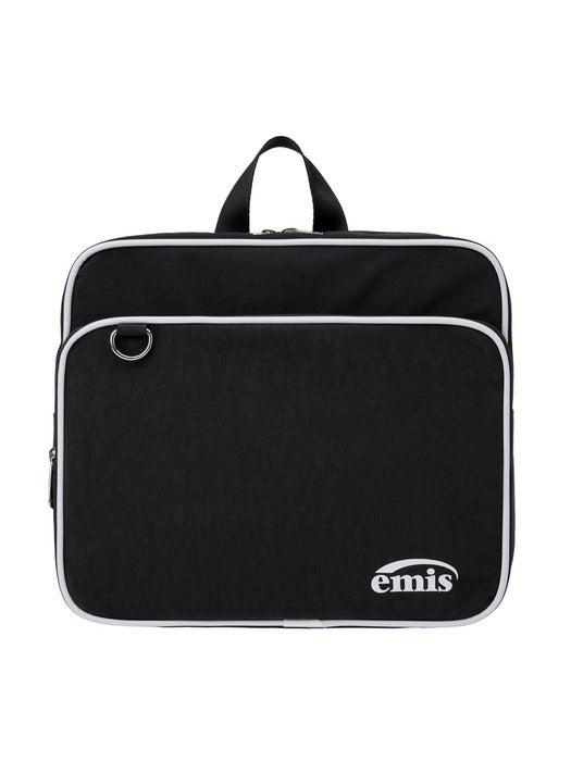 Emis Nylon Zip-Pocket Backpack-Black