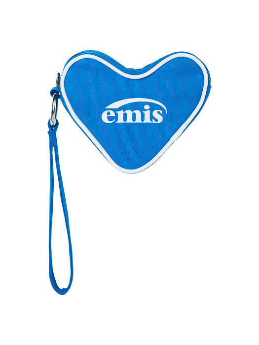 [emis] HEART KEYRING POUCH-BLUE