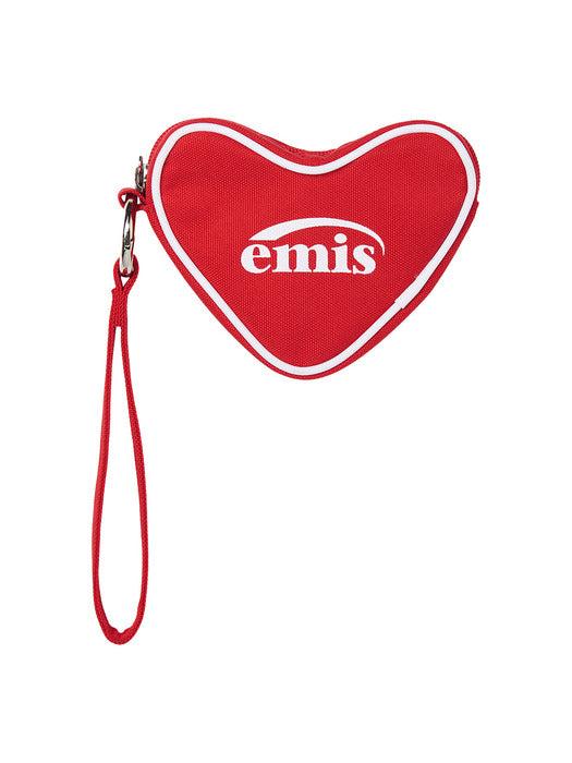 [emis] HEART KEYRING POUCH-RED