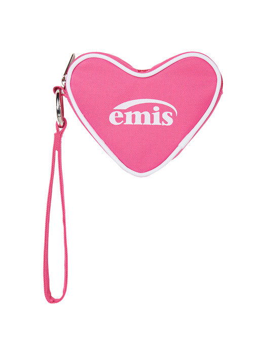 [emis] HEART KEYRING POUCH-PINK