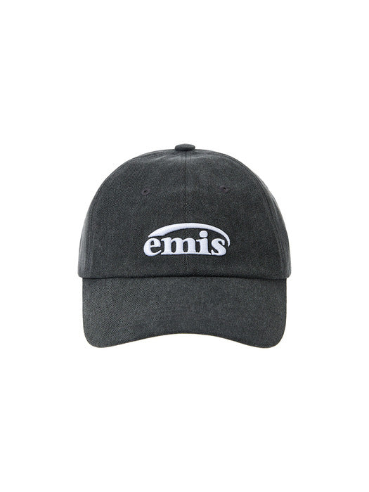 Emis New Logo Pigment Ball Cap-Black
