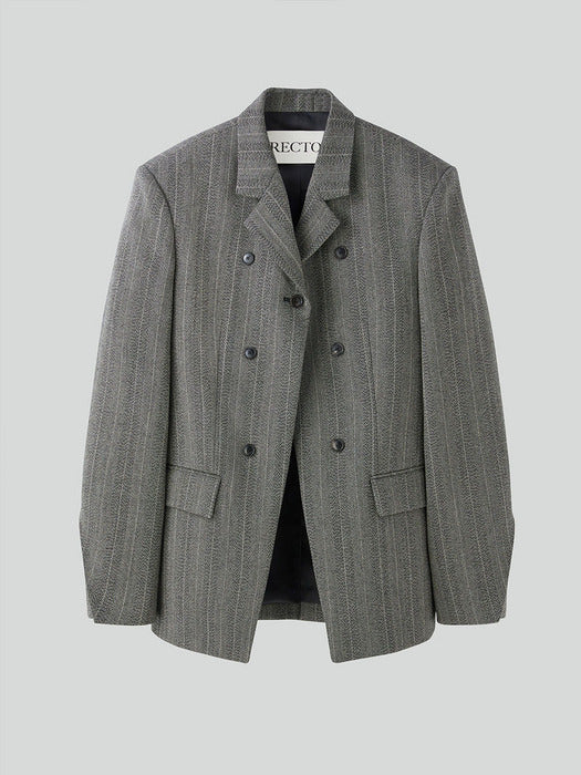 [recto] BUDDIE VIRGIN WOOL TAILORED JACKET (CHARCOAL GREY)