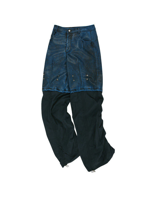 [andersson bell] PARACHUTE GEAR FAUX LEATHER PANTS apa771w(BLUE)